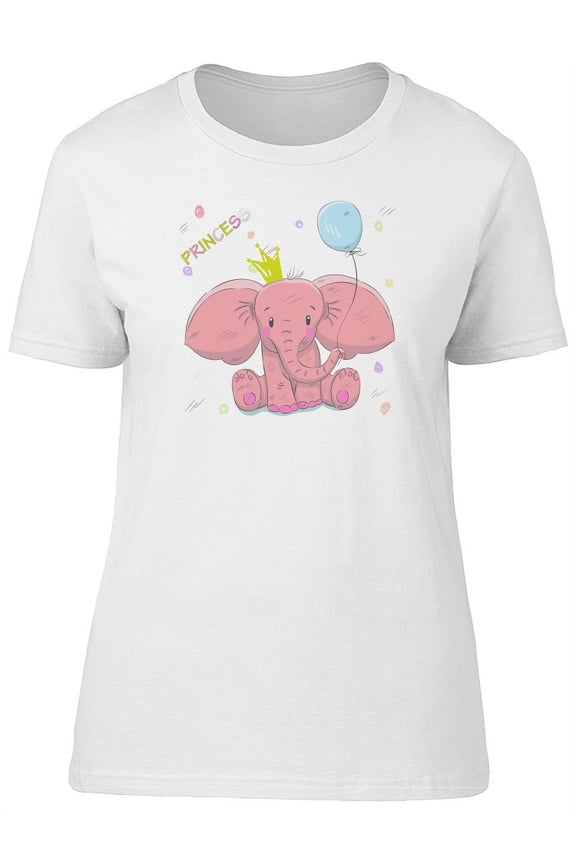 Baby Elephant With Blue Balloon Tee Women's -Image by Shutterstock