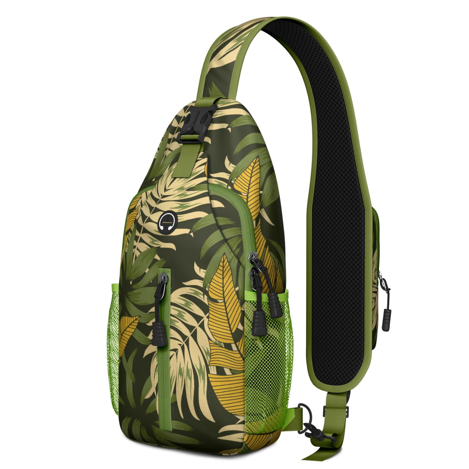 Baby Elephant and Stars Cute Pattern Hiking Daypack – Durable Polyester, Secure Zippers, Anti-theft Pocket – Bohemian Travel Chest Bag