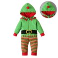 thumbnail image 1 of Baby Elf Outfit Long Sleeve Elf Hooded Bodysuit Holiday Outfit 1st Christmas Baby Boy Outfit 3-6 Months, 1 of 7