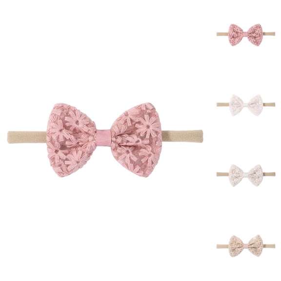 Baby Embroidered Bow Headband Soft Comfortable Hair Accessory Cute Fashion Style for Toddler Photoshoot Daily Wear Photography Gifts for Girls â Stocking Stuffers Ski