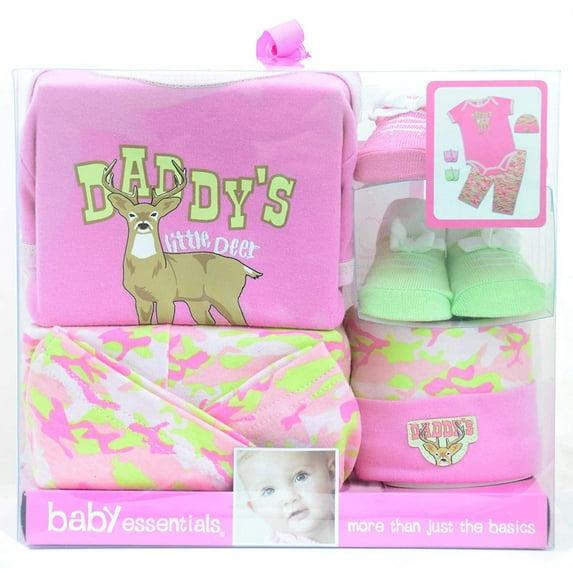 Baby Essential - Daddys Little Deer 5 Piece Layette Set Pink 3-6M -