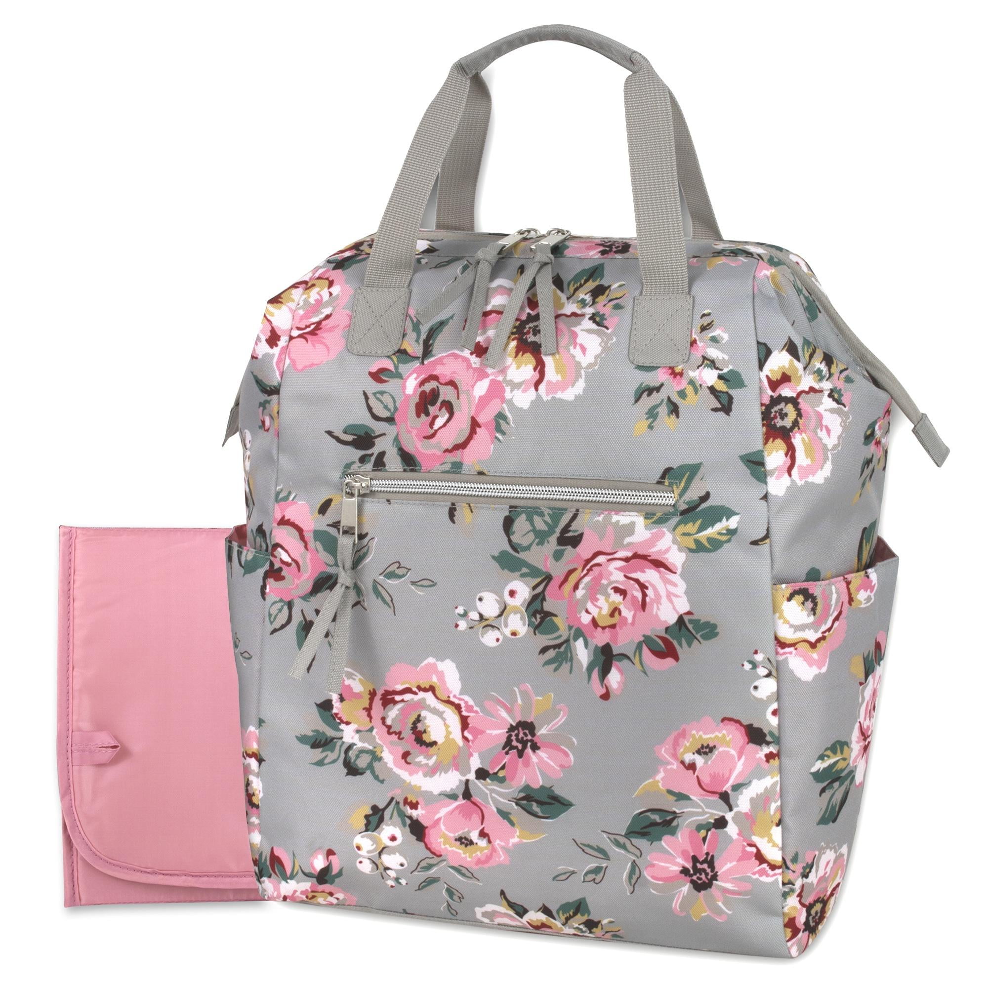 Diaper bag tote with stroller straps and changing pad hot sale