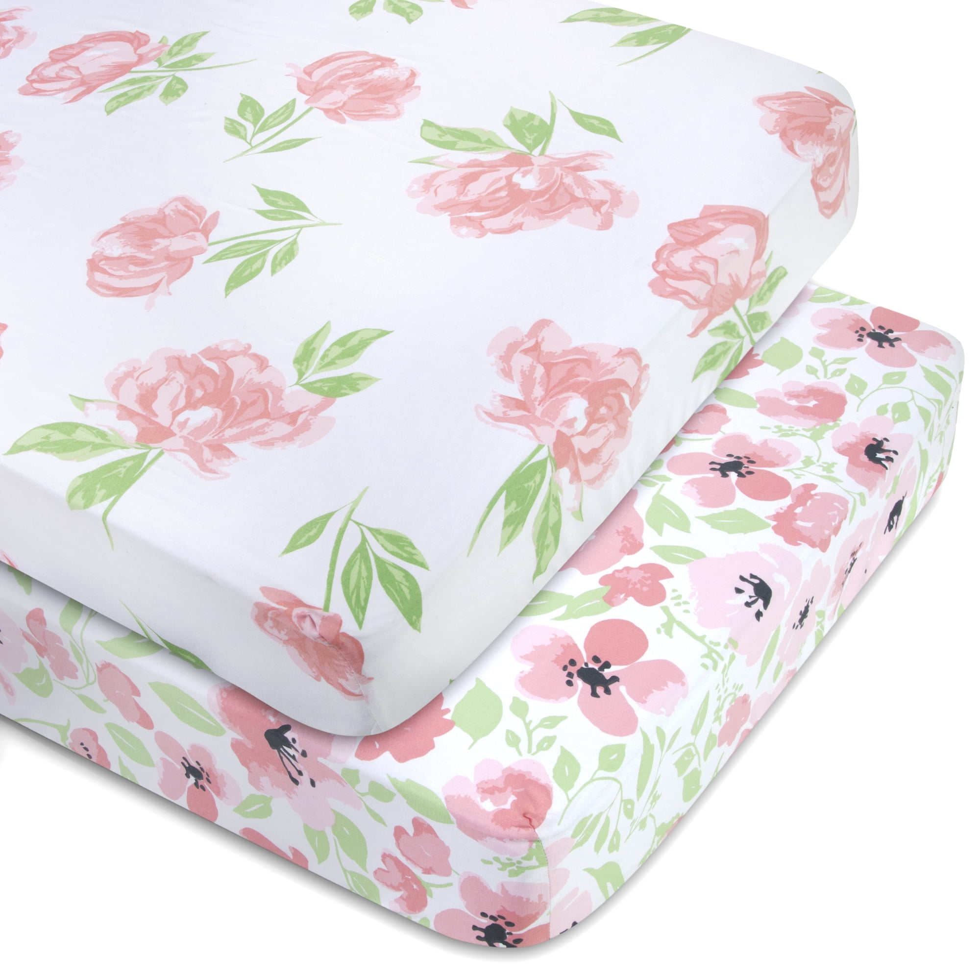 Baby Essentials 2 Pack Standard Size 52”L x 28”W Microfiber Fitted Crib