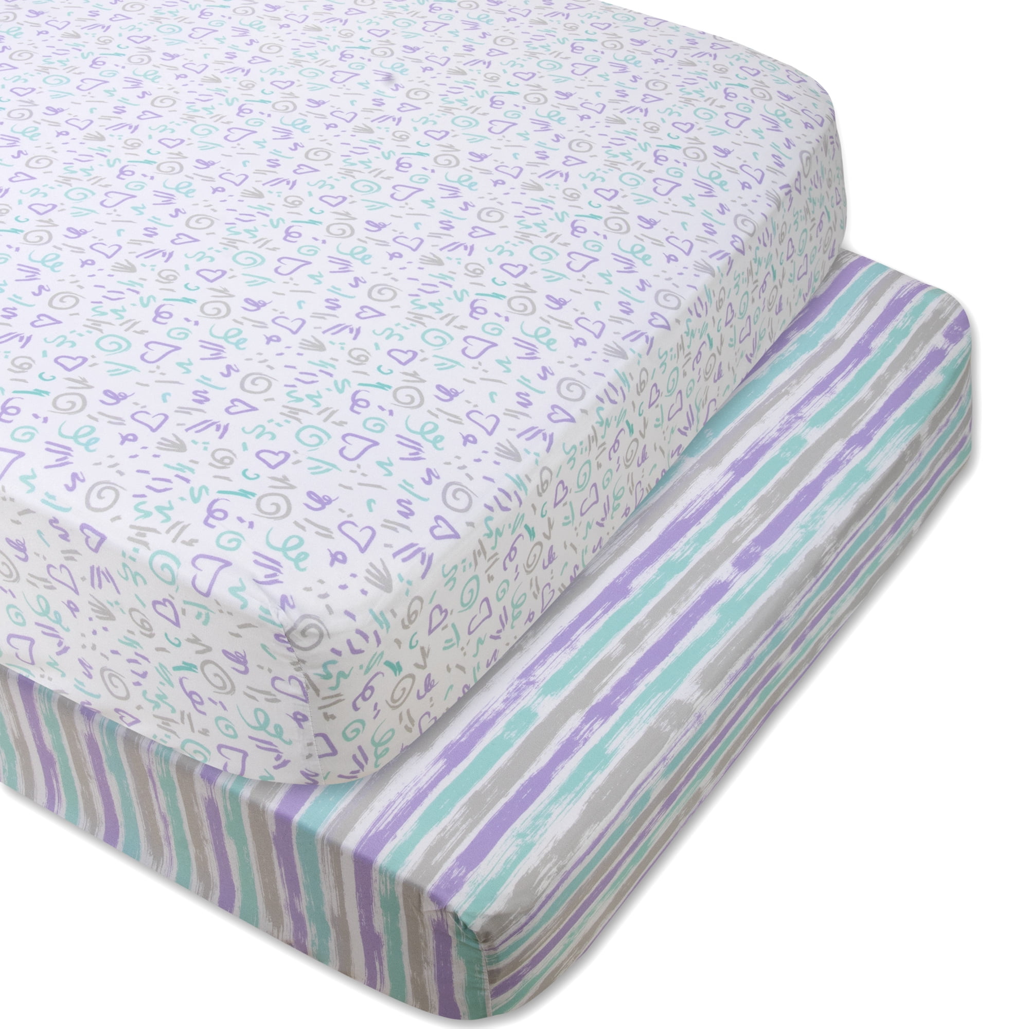 Baby Essentials 2 Pack of 52”L x 28”W Standard Microfiber Patterned