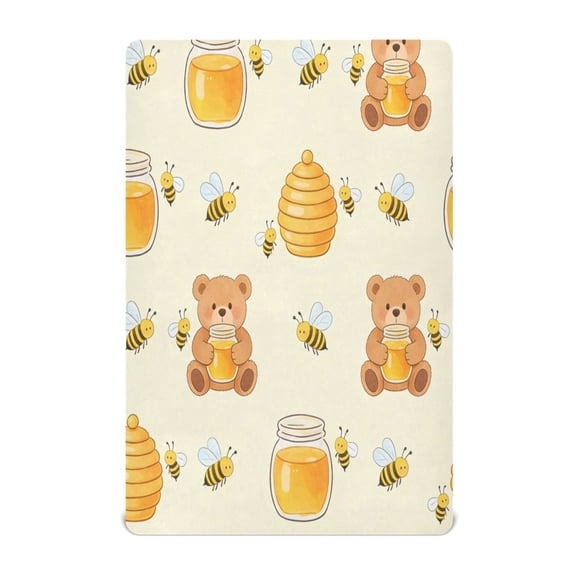 Baby Essentials 39”x 27”- Standard Cotton-like Modal Elastic- Bee Pattern Design Crib Sheets for Newborns and Toddlers