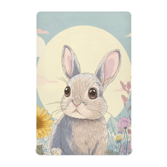 Baby Essentials 39”x 27”- Standard Cotton-like Modal Elastic- Cute Cartoon Rabbit Design Crib Sheets for Newborns and Toddlers