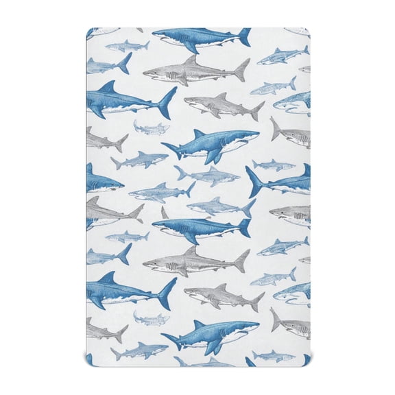 Baby Essentials 39”x 27”- Standard Cotton-like Modal Elastic- Fish Pattern Design Crib Sheets for Newborns and Toddlers