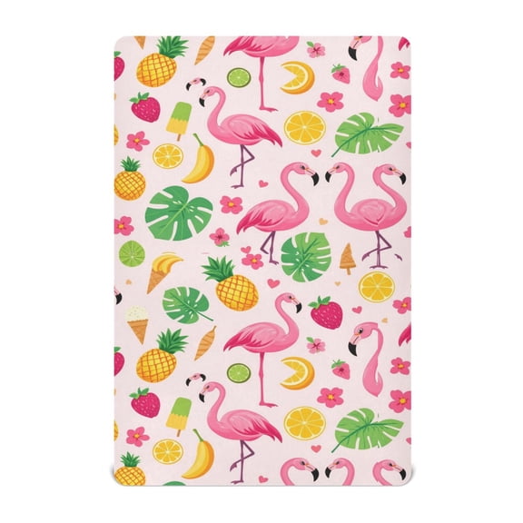 Baby Essentials 39”x 27”- Standard Cotton-like Modal Elastic- Flamingo-pink Design Crib Sheets for Newborns and Toddlers