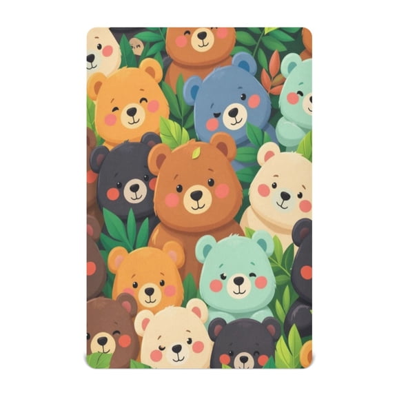 Baby Essentials 39”x 27”- Standard Cotton-like Modal Elastic- Jungle Bears Design Crib Sheets for Newborns and Toddlers