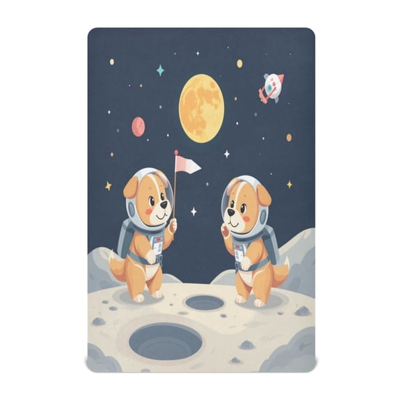 Baby Essentials 39”x 27”- Standard Cotton-like Modal Elastic- Puppy Astronaut Design Crib Sheets for Newborns and Toddlers