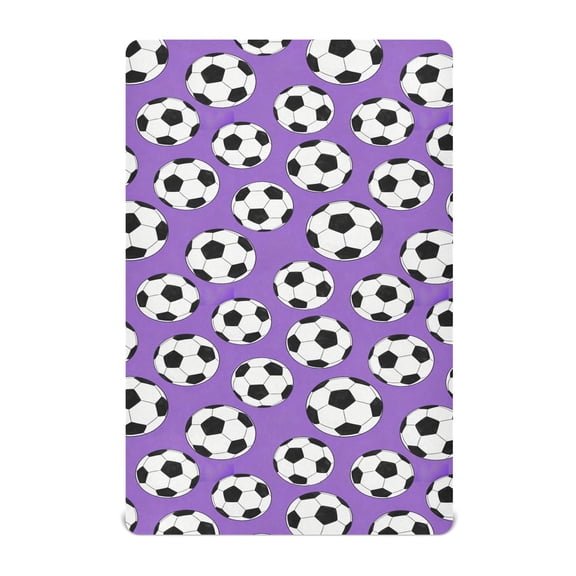 Baby Essentials 39”x 27”- Standard Cotton-like Modal Elastic- Purple Football Design Crib Sheets for Newborns and Toddlers