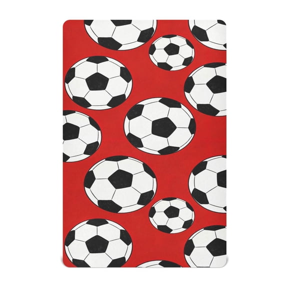 Baby Essentials 39”x 27”- Standard Cotton-like Modal Elastic- Red Football Design Crib Sheets for Newborns and Toddlers