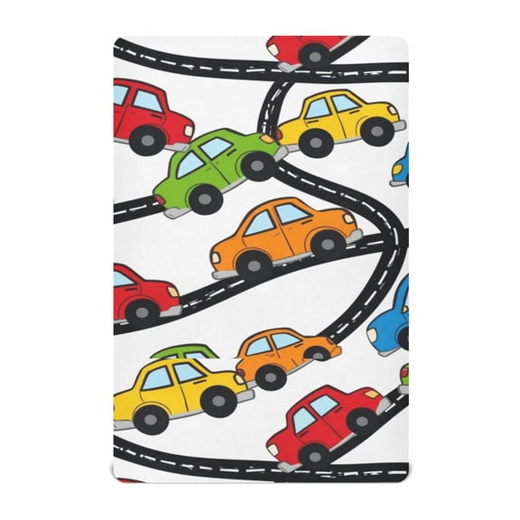 Baby Essentials 39”x 27”- Standard Cotton-like Modal Elastic- Road Cars Design Crib Sheets for Newborns and Toddlers