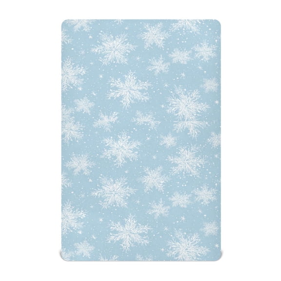 Baby Essentials 39”x 27”- Standard Cotton-like Modal Elastic- White Snowflakes Design Crib Sheets for Newborns and Toddlers
