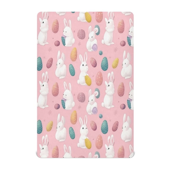 Baby Essentials 52”x 28”- Standard Cotton-like Modal Elastic- A White Rabbit Design Crib Sheets for Newborns and Toddlers
