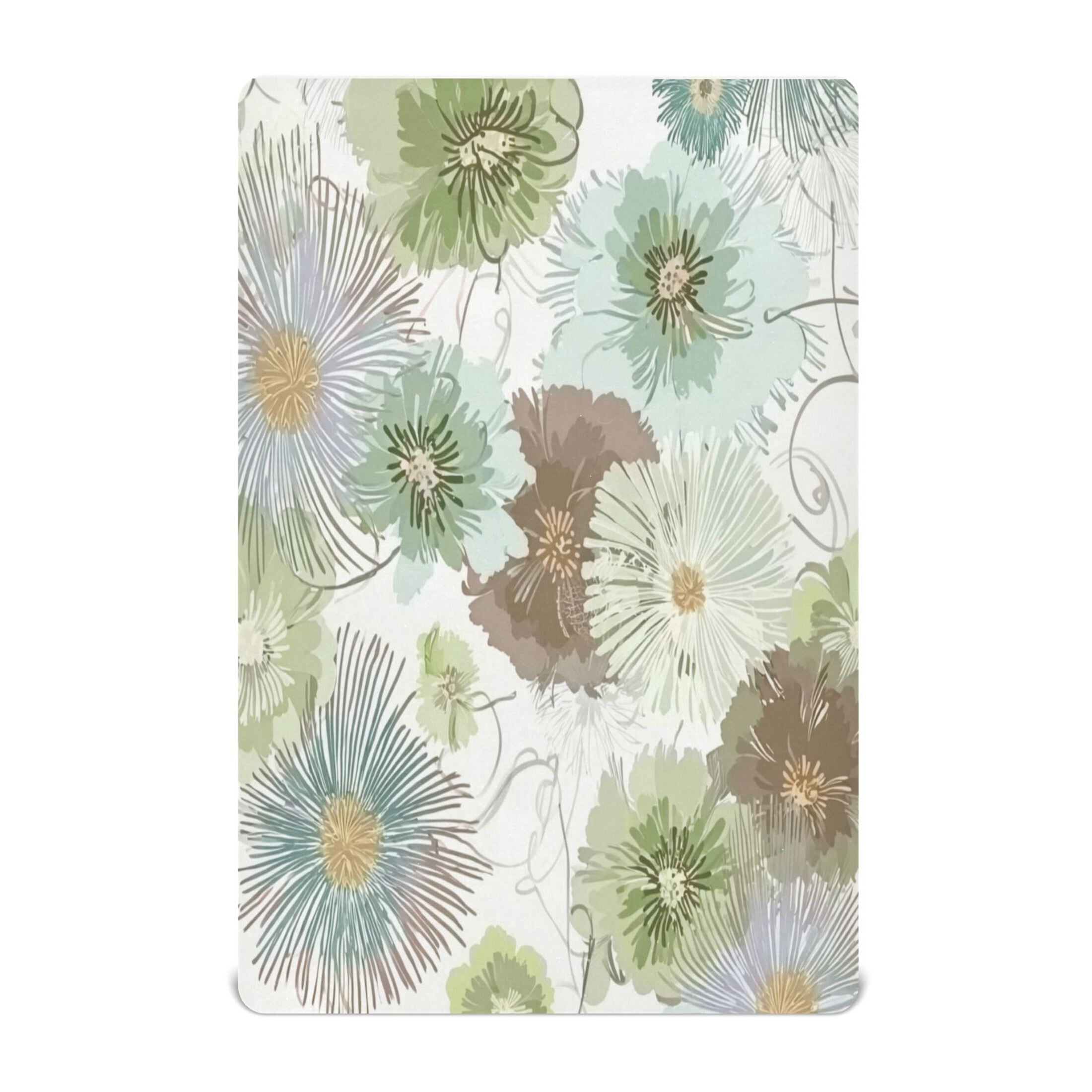 Baby Essentials 52”x 28”- Standard Cotton-like Modal Elastic- Abstract Flowers Design Crib Sheets for Newborns and Toddlers
