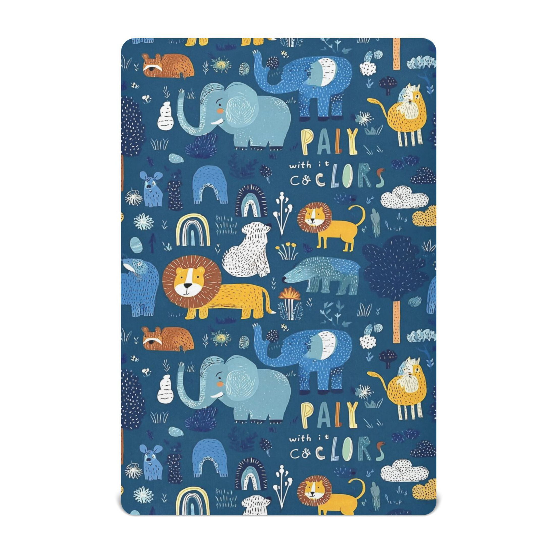 Baby Essentials 52”x 28”- Standard Cotton-like Modal Elastic- Animal Patterns Design Crib Sheets for Newborns and Toddlers