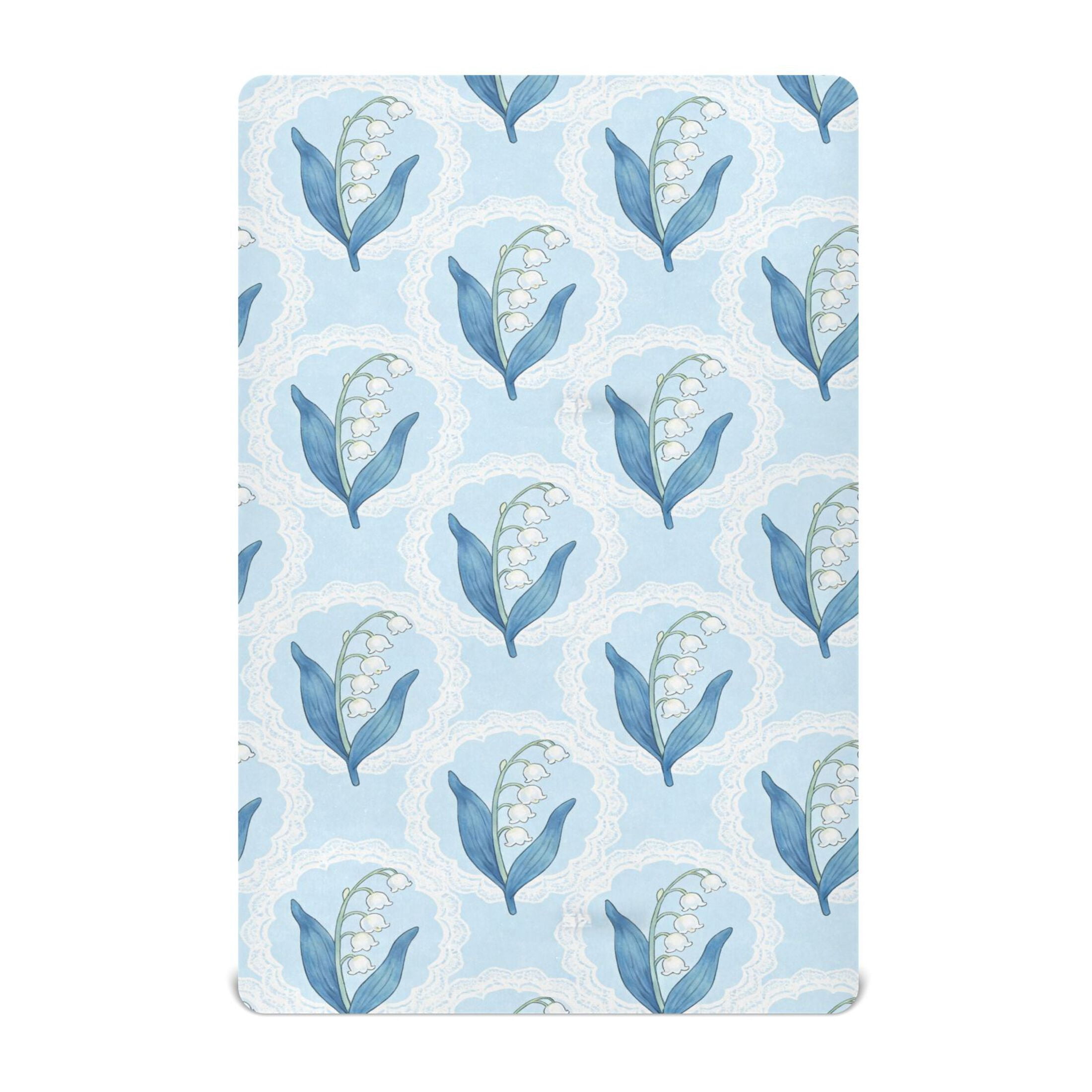 Baby Essentials 52”x 28”- Standard Cotton-like Modal Elastic- Bluebell Design Crib Sheets for Newborns and Toddlers