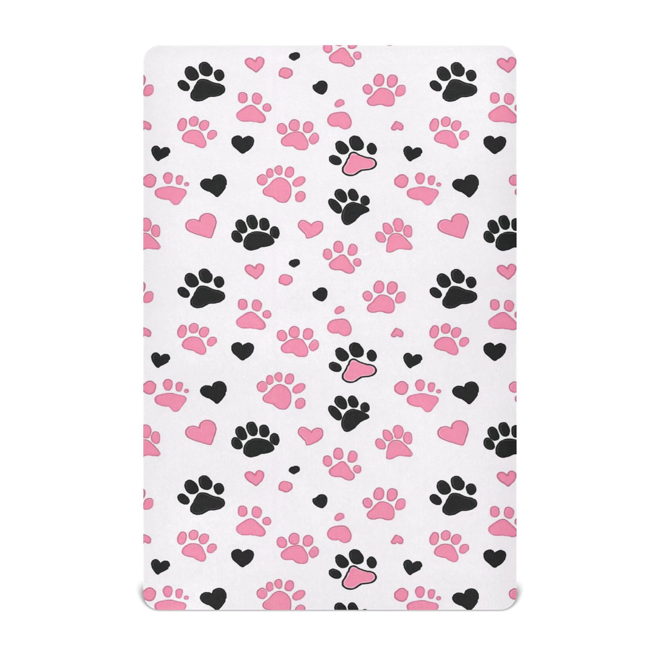 Baby Essentials 52”x 28”- Standard Cotton-like Modal Elastic- Cat Paw Print Design Crib Sheets for Newborns and Toddlers