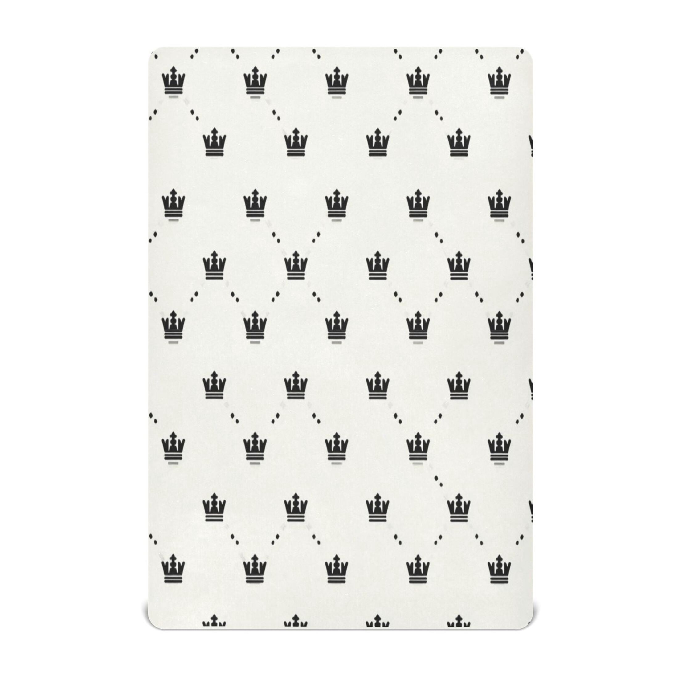 Baby Essentials 52”x 28”- Standard Cotton-like Modal Elastic- Crown Background Design Crib Sheets for Newborns and Toddlers