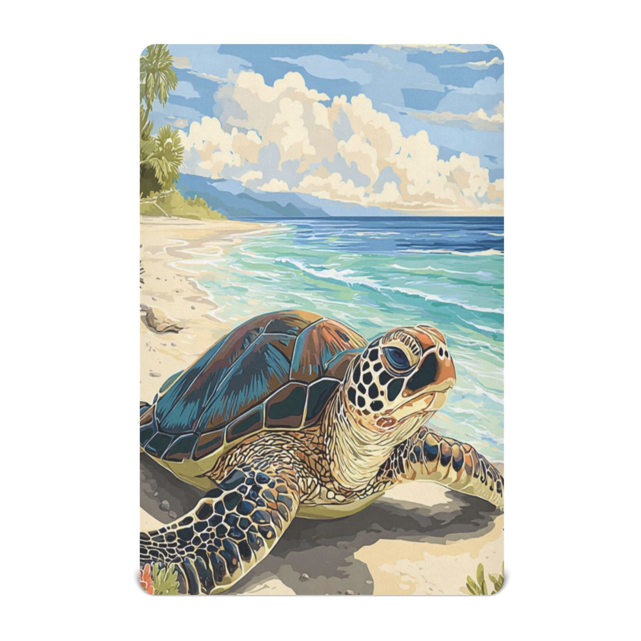 Baby Essentials 52”x 28”- Standard Cotton-like Modal Elastic- Illustration Of A Turtle Design Crib Sheets for Newborns and Toddlers