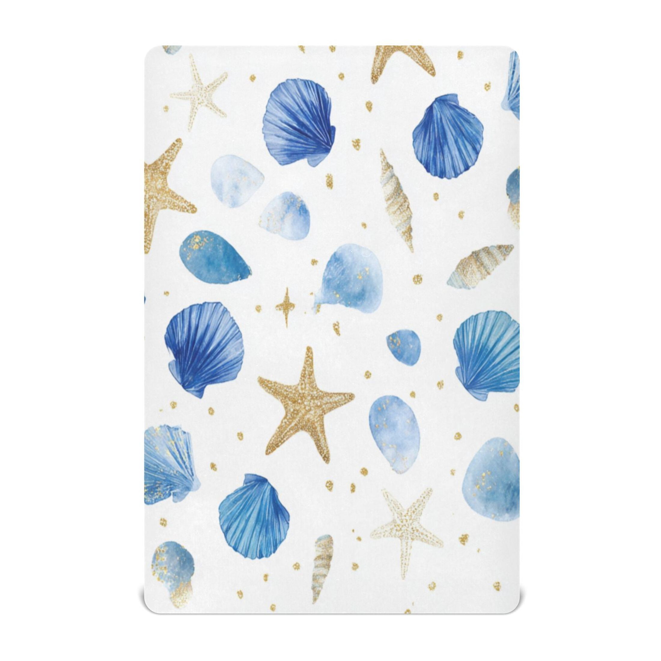 Baby Essentials 52”x 28”- Standard Cotton-like Modal Elastic- Little Starfish Design Crib Sheets for Newborns and Toddlers