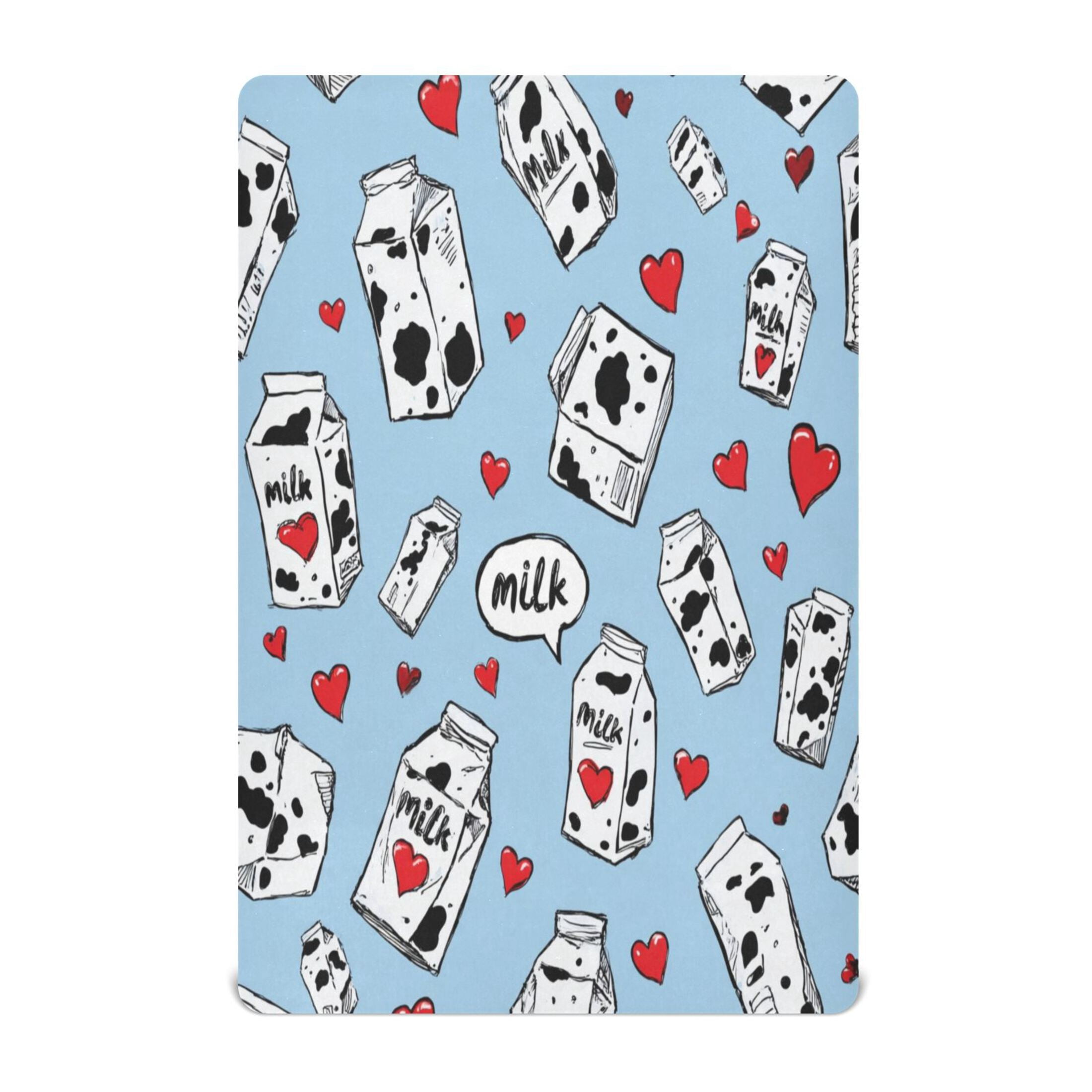 Baby Essentials 52”x 28”- Standard Cotton-like Modal Elastic- Milk Carton Design Crib Sheets for Newborns and Toddlers