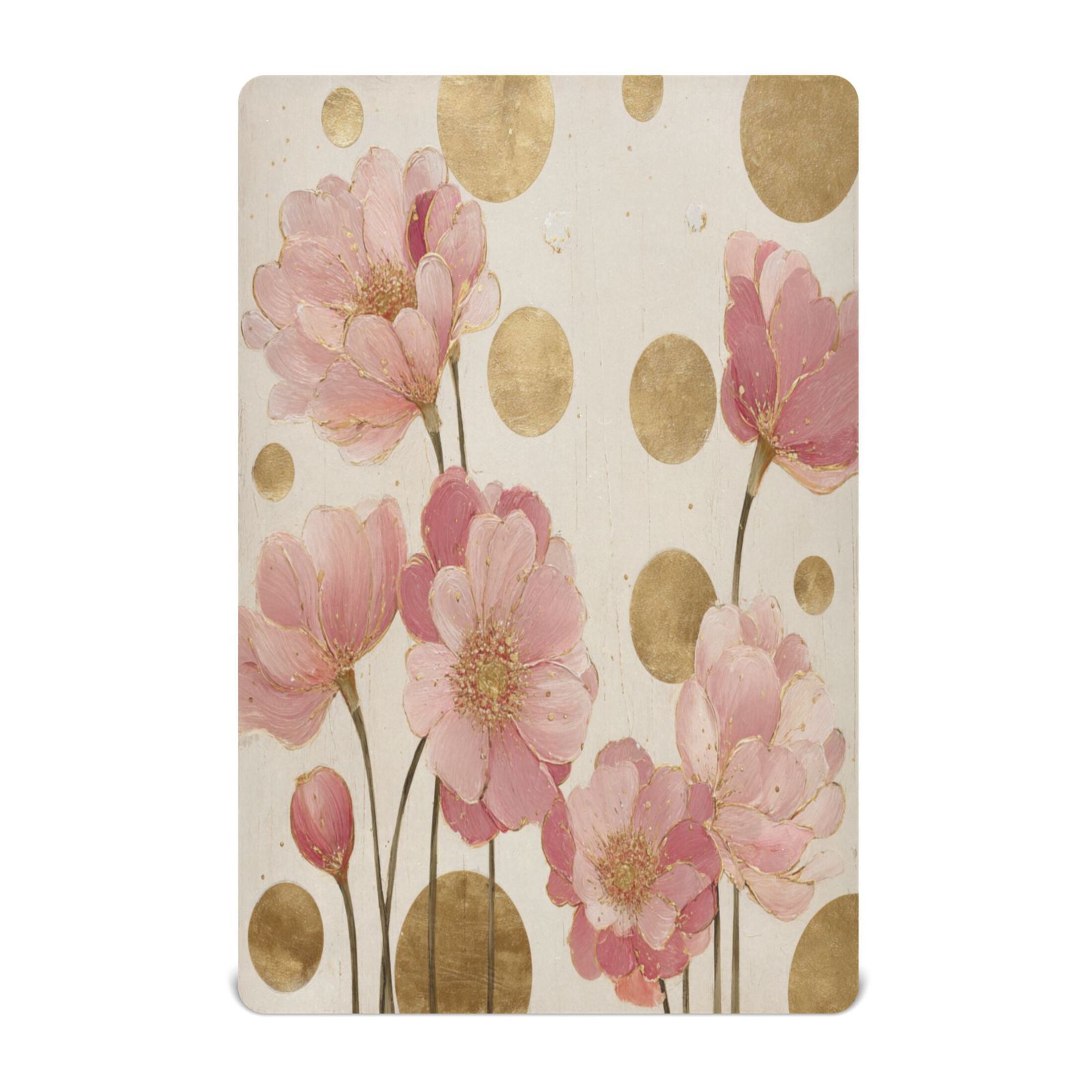 Baby Essentials 52”x 28”- Standard Cotton-like Modal Elastic- Pink-gold Design Crib Sheets for Newborns and Toddlers