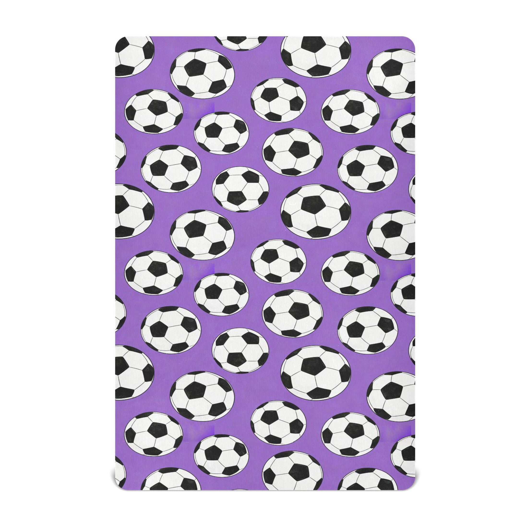 Baby Essentials 52”x 28”- Standard Cotton-like Modal Elastic- Purple Football Design Crib Sheets for Newborns and Toddlers