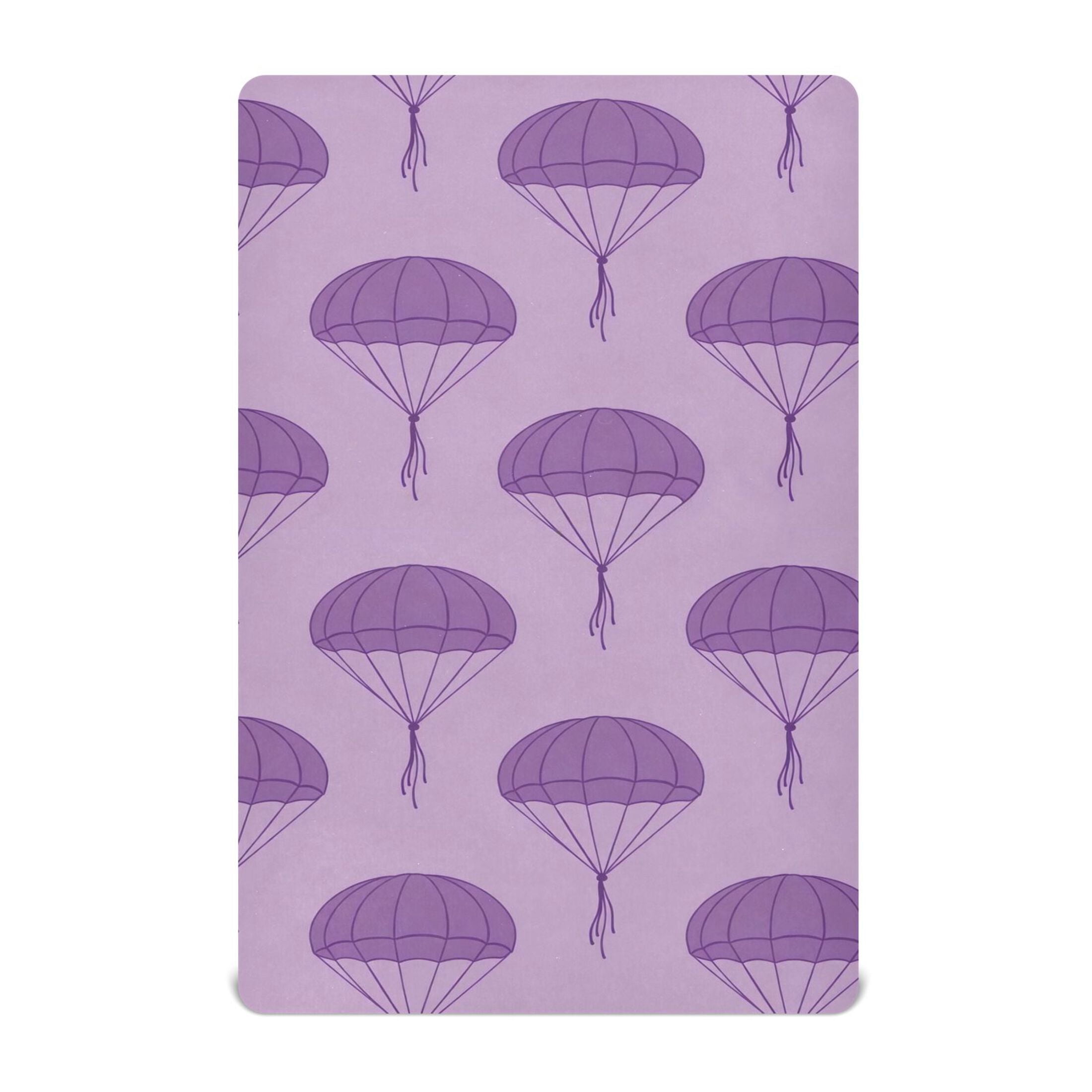 Baby Essentials 52”x 28”- Standard Cotton-like Modal Elastic- Purple Parachute Design Crib Sheets for Newborns and Toddlers