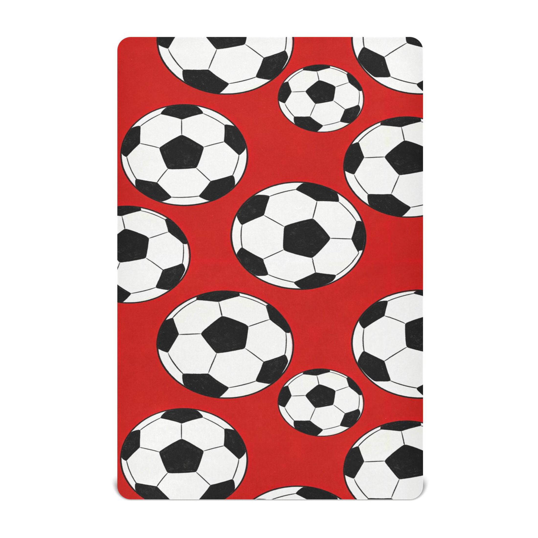 Baby Essentials 52”x 28”- Standard Cotton-like Modal Elastic- Red Football Design Crib Sheets for Newborns and Toddlers