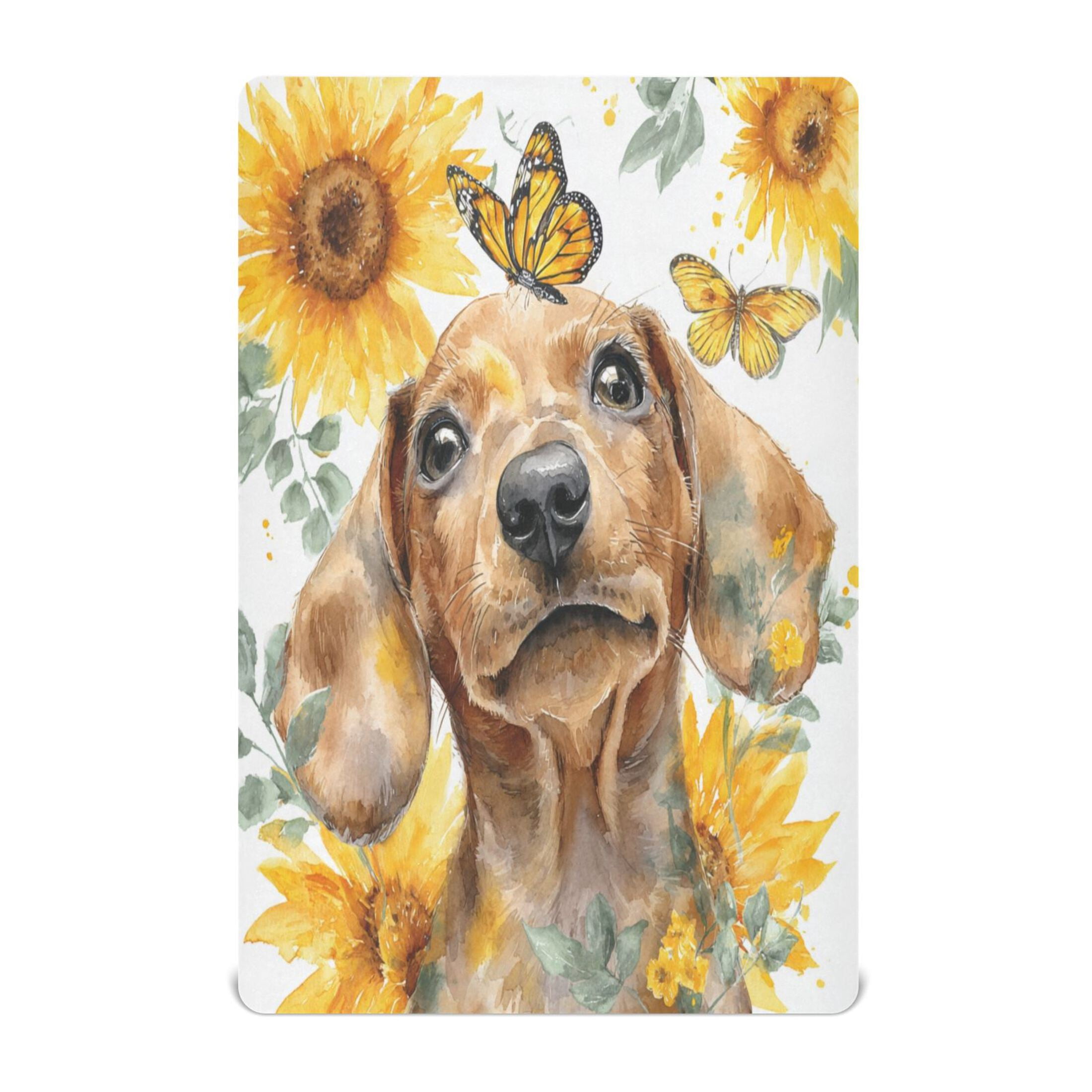 Baby Essentials 52”x 28”- Standard Cotton-like Modal Elastic- Sausage Dog Puppy Design Crib Sheets for Newborns and Toddlers