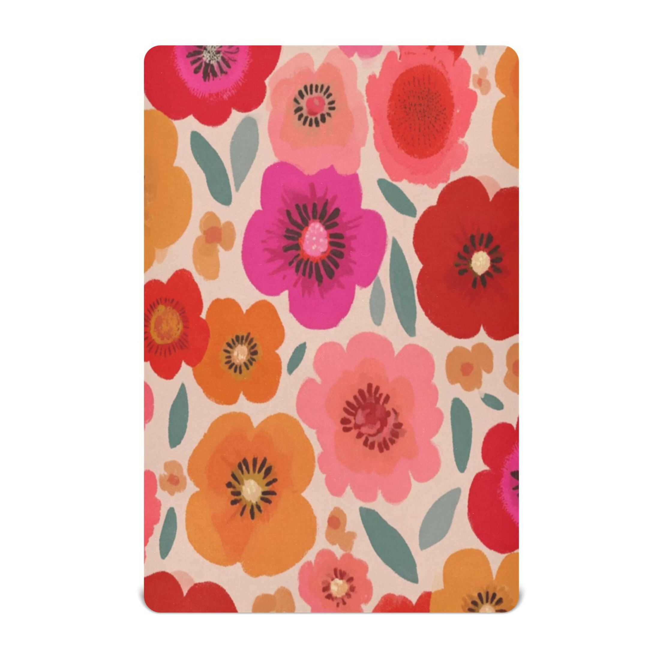 Baby Essentials 52”x 28”- Standard Cotton-like Modal Elastic- The Vibrant Flower Design Crib Sheets for Newborns and Toddlers