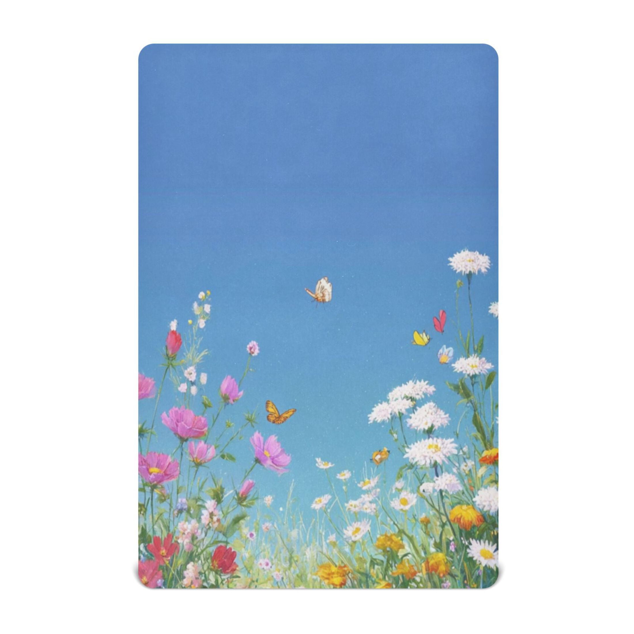 Baby Essentials 52”x 28”- Standard Cotton-like Modal Elastic- Wild Flowers Design Crib Sheets for Newborns and Toddlers
