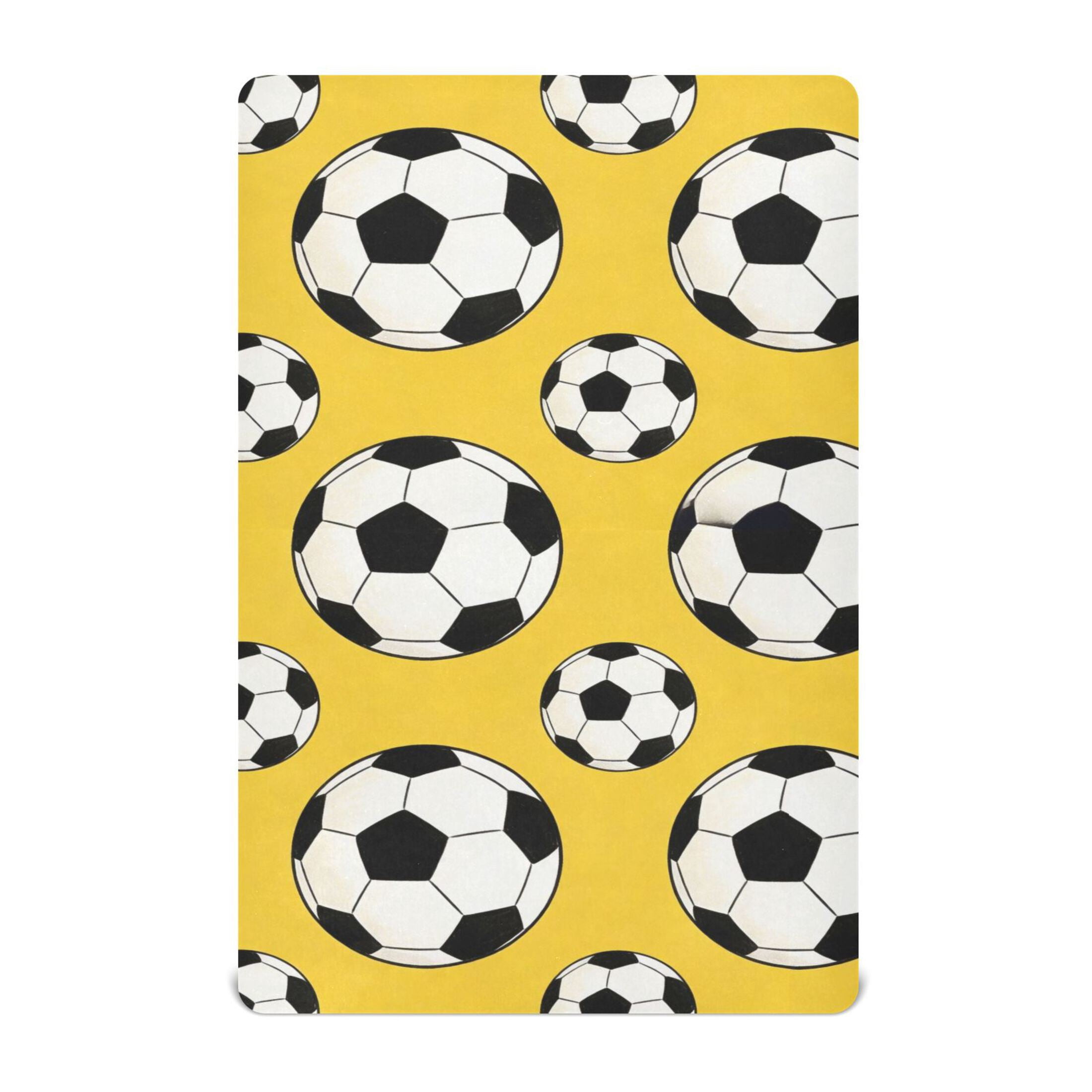 Baby Essentials 52”x 28”- Standard Cotton-like Modal Elastic- Yellow Football Design Crib Sheets for Newborns and Toddlers