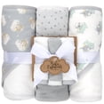 thumbnail image 1 of Baby Essentials 6 Piece Hooded Bath Towel Washcloth Set for Infant, Newborns, Toddlers 3 – 24 Months for Bath Time, Showers, Lounge, Beach, Pool in Teddy Bears, 1 of 6