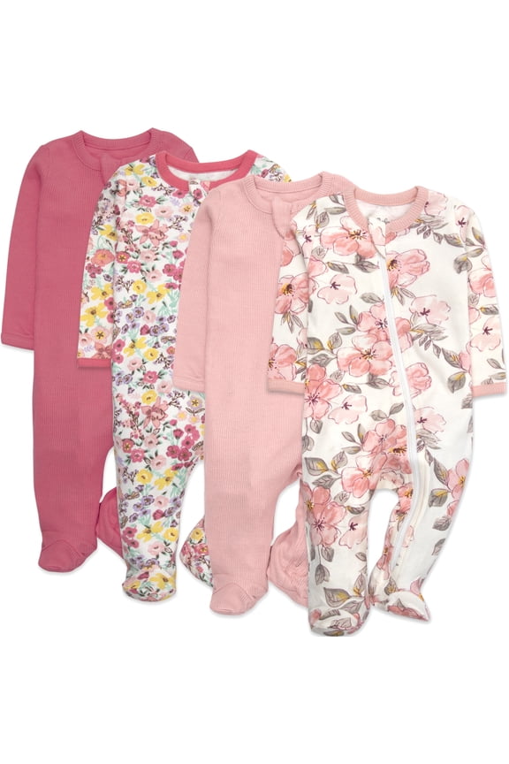 Infant Girls 9 Months 4 Pack Footie Bodysuits
