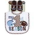 thumbnail image 1 of Baby Essentials Baby Bib & Bootie Sock Set – Football Outfit Gift for Newborns & Infants (Brown My 1st Season, 0-12 months), 1 of 8