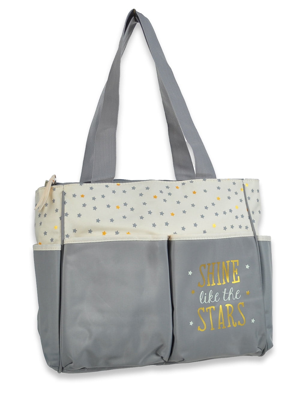 Baby Essentials Baby Boys' 5-Piece Stars Diaper Bag Set - cream, one size