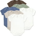 thumbnail image 1 of Baby Essentials Baby Boys of 9 Months Solid Earth Tone 6 Piece Bodysuit Set, 1 of 6