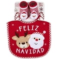 thumbnail image 1 of Baby Essentials Feliz Navidad Christmas Bib Set for Baby Boys & Girls, Holiday Bibs with Bootie Socks, Christmas Baby Gift Set (Red), 1 of 6