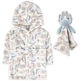Baby Essentials Hooded Bathrobe with Tie Closure & Matching Minky ...