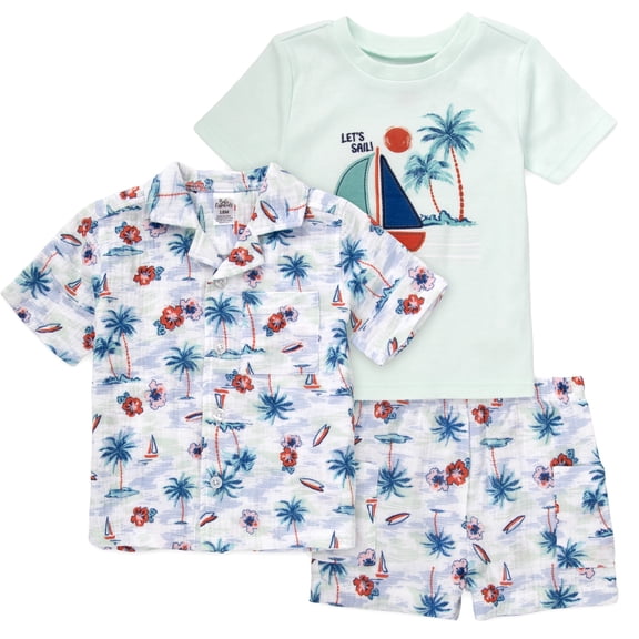 Baby Essentials Infant Boys 12 Months Spring Summer Vacation Shirt Shorts T Shirt
