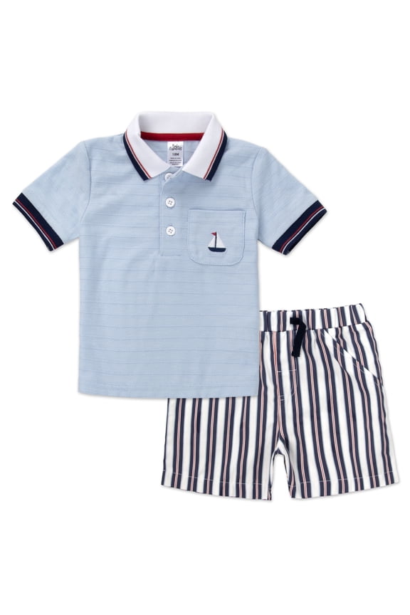 Infant Boys 18 Months Spring Summer Polo Shirt Cargo Shorts