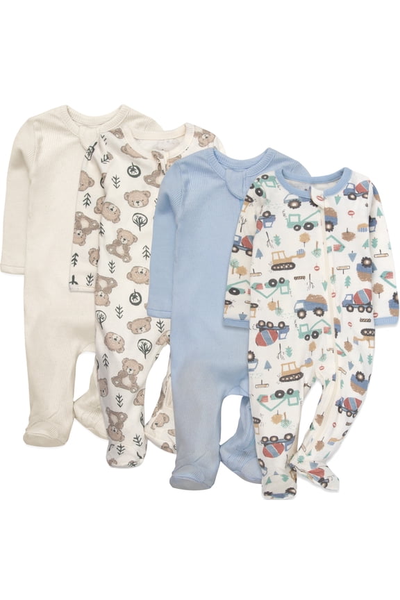 Infant Boys 6 Months 4 Pack Footie Bodysuits