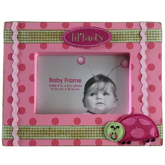 Baby Essentials Lil Lady Picture Frame 4x6 inch, Ladybug Baby Photo Frame