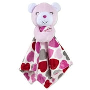 Baby Essentials Minky Doll Animal Snuggler Blanket for Newborns, Infants, Toddlers, Cuddling, Naptime and Bedtime in Pink Hearts Bear