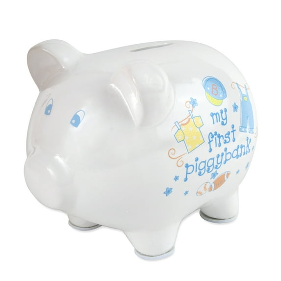 Baby Essentials My First Piggy Bank for Newborns, Infants and Toddlers in Boys My First Print
