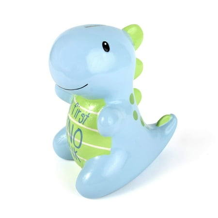 Baby Essentials My First Piggy Bank for Newborns, Infants and Toddlers in Little Dinosaur Bank