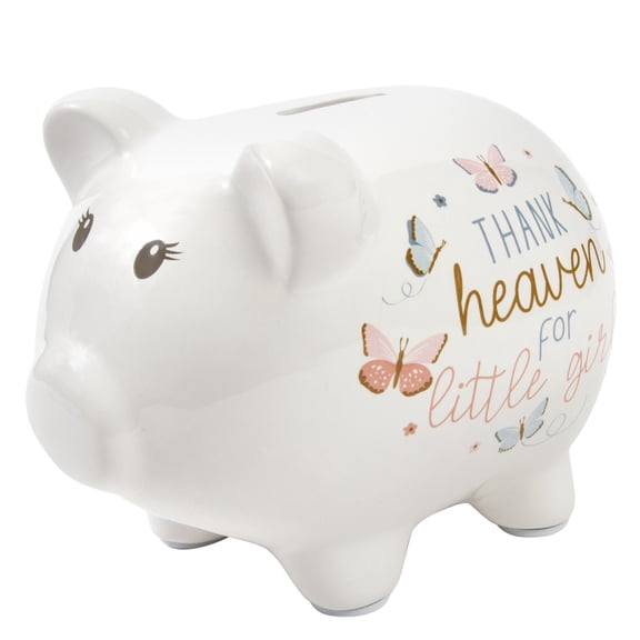 Baby Essentials My First Piggy Bank for Newborns, Infants and Toddlers in Thank Heaven for Little Girls